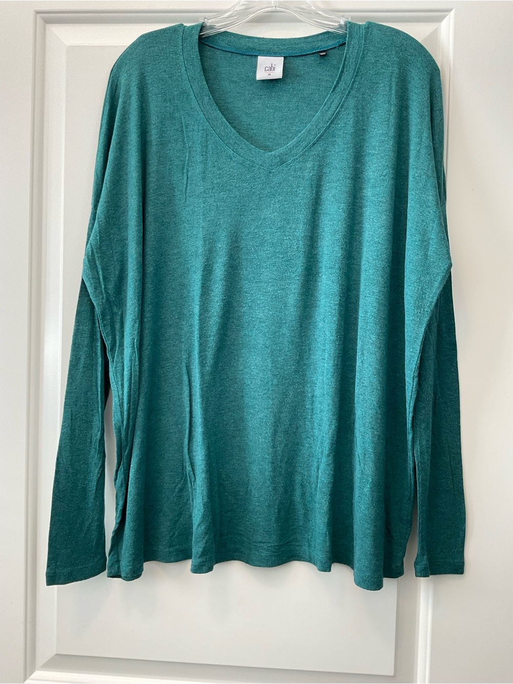 Cabi Serenity Teal V-Neck Long Sleeve Women's Top